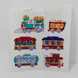 Sandylion Sticker Sheet Train Foil Vintage